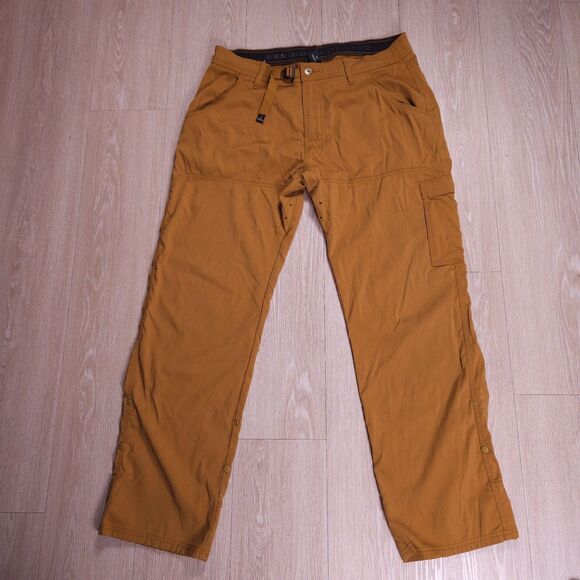 Prana Stretch Zion Hiking Pants Mens 36x32(31) Straight Fit Trail Stretch Orange - Picture 1 of 16